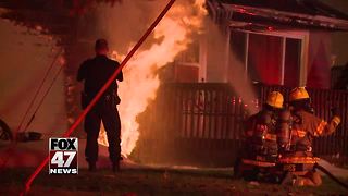 Gas fire destroys home in DeWitt Township