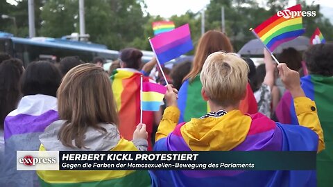 Parlament in Farben der Homosexuellen-Bewegung: Kickl protestiert
