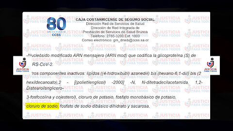 Componente Pfizer/BioNTech: Cloruro de Sodio