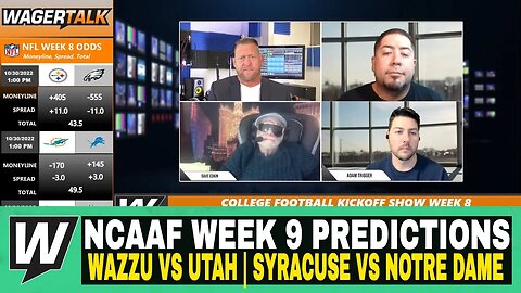 Happy Hour CFB Kickoff Show | NCAAF Week 9 Predictions | Wazzu vs Utah | Syracuse vs Notre Dame