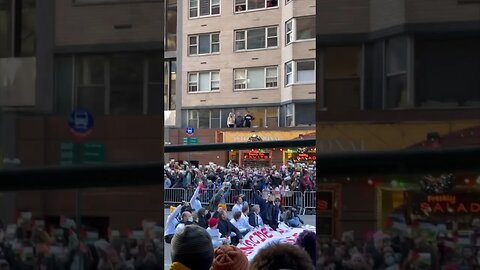 Pro-Palestine Protesters Block Road at Macy's Thanksgiving Day Parade in NYC