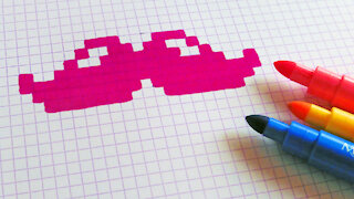 how to Draw Pink moustache - Hello Pixel Art by Garbi KW