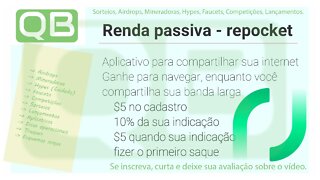 $5 na inscrição com repocket - ganhe todo dia navegando na internet!