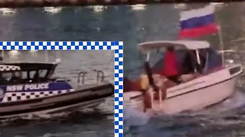 Russian boat in Sydney Harbour trailed by Police