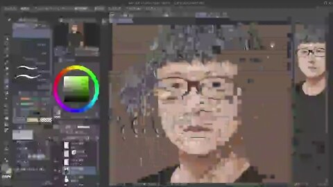 [test 11] Digital Painting Live Stream - Man in Black T-shirt