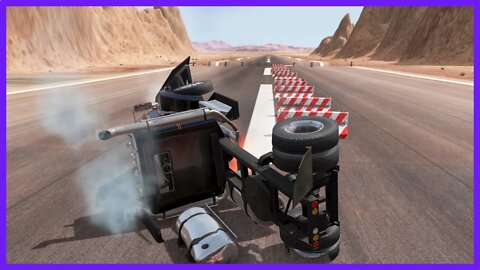 TruckFails | Truck vs 21 Concrete Barrier | BeamNG.Drive |TrucksFails