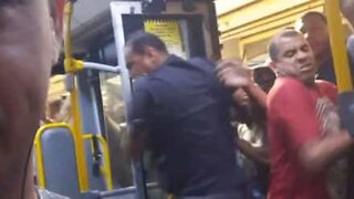 Subway stampede as passengers struggle for a seat