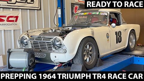 Prepping the Triumph TR4 Race Car