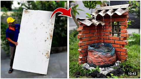 WOW! Amazing Ideas With Foam Box - How To Make Wonderful and Ancient Waterfall for Your Garden