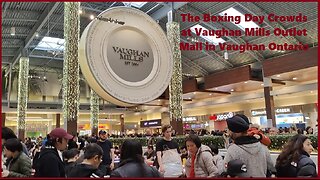 HD The Boxing Day Crowds at Vaughan Mills Outlet Mall Ontario