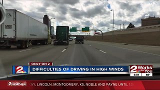 Difficulties of driving big rigs in high winds