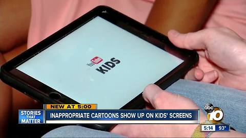 Inappropriate cartoons showing up on YouTube kids