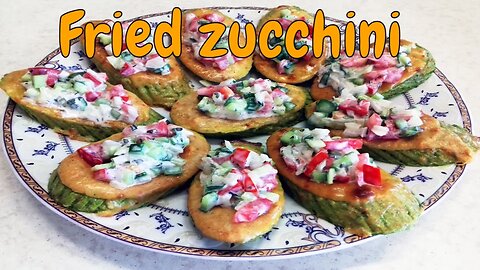 Fried zucchini with salad is tasty, no one believes that I cook them so easily, Salad recipe