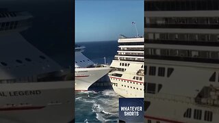 The Carnival Glory cutting the Carnival Legend apart #shorts #crash #cruise #boat