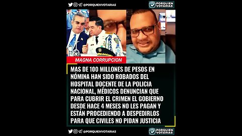 ⚡️MAS DE 100 MILLONES EN NÓMINA HAN SIDO ROBADOS DEL HOSPITAL DOCENTE DE LA POLICIA NACIONAL