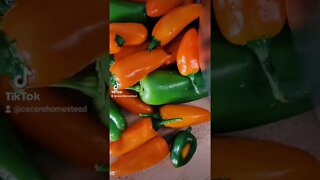 Cutting a Pile of Jalapeno