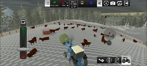 Farming USA 2 - feeding hay to cows on pasture