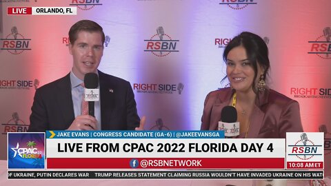 Jake Evans America First Candidate U.S. Congress (GA-6) Interview with RSBNs Liz Willis CPAC 2022