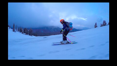 Sketchy Skiing in Tahoe, Pandemic Lockdown, 9 year old daughter skiing icy breakable crust.