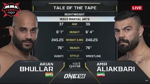 Full Fight: Arjan Bhullar vs. Amir Aliakbari Highlights HD | ONE166 Qatar