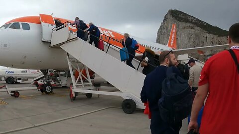 Gibraltar to Edinburgh easyJet Board, Taxi, Depart, Land (No Commentary, Just Airplane Sounds)