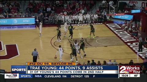 Trae Young scores 31 of 44 points in 2nd half as Sooners hold off Baylor, 98-96