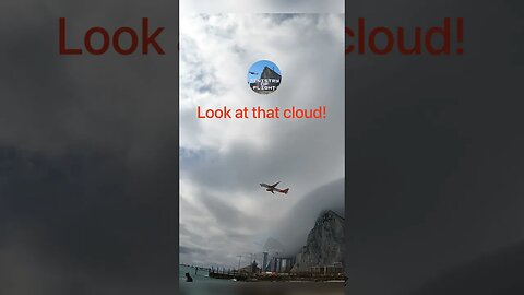 Massive Cloud Formation over Rock of Gibraltar as easyJet Departs