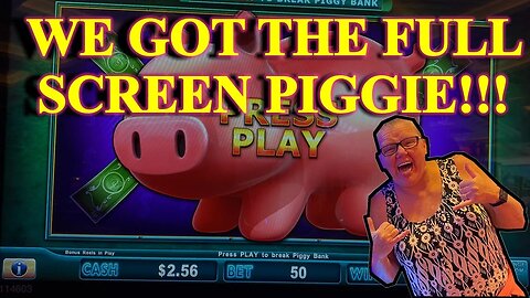 Slot Machine Play - Piggie Bankin', Lock-it-Link - WE GOT THE FULL SCREEN PIGGIE!!!