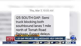 Get text alerts on I-25 Gap Project