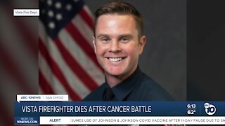 Vista firefighter dies after cancer battle
