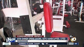 Gym owner opens doors, gets handcuffed, cited