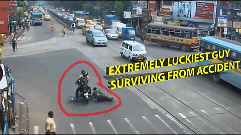 Extremely luckiest guy surviving from accident, Keep away from BLIND ZONE. Be careful!!!