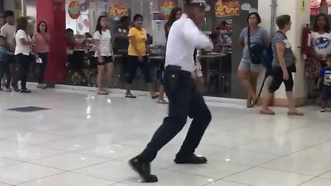 Mall Cop Entertains Shoppers With His Dance Moves
