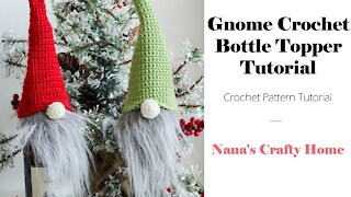 Gnome Crochet Bottle Topper Tutorial