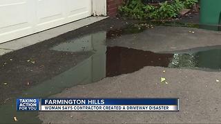 Woman says contractor caused driveway disaster