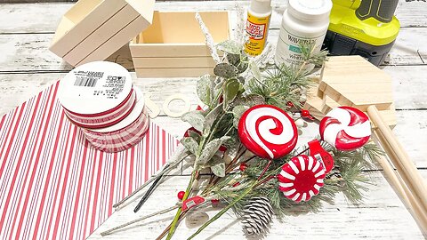 Peppermint Joy DIY || Using New Shapes From Dollar Tree [ Just 1 Easy DIY ]