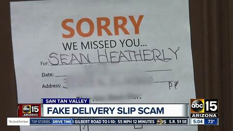 Scam alert: Fake delivery slips still popping up on valley doors