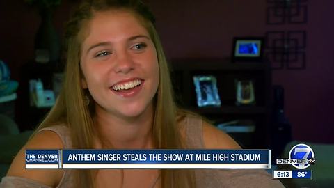 Colorado native Kayla Hruby rocked the national anthem ahead of Broncos' Monday Night Football game