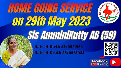 Home Going Service of Sr Amminikutty AB on 29th May 2023.