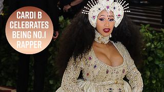 Cardi B freaks out over becoming 1st female rapper with 2 no.1's