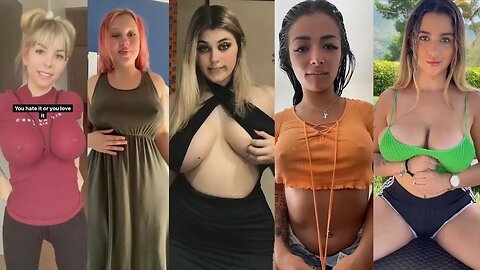 No Bra Challenge - Bouncing Tits, Perfect Boobs, Boobs Teasing, TikTok, Braless