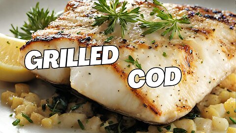 Posh Cod: Visit to seafood restaurant in London. Grilled Cod, Kohlrabi, Panna Cotta, Fresh Mint