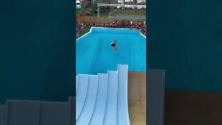 Guy Falls Down Worlds Craziest Waterslide - You Won't Believe How It Ended! #shorts #viral