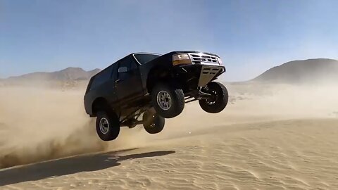 Epic vehicle sand dude jump in glorious slow motion