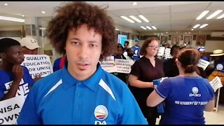 SOUTH AFRICA - Pretoria - DASO students sit-in at the dept of higher education - Video (YP6)