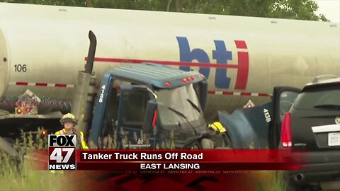 Police: Rainy conditions cause tanker truck to lose control On US-127