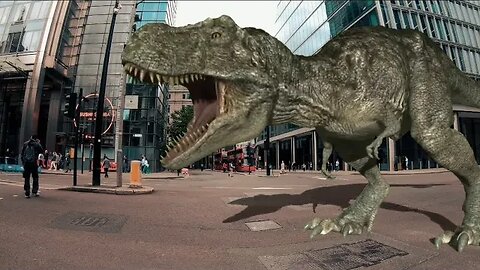 Tyrannosaurus Rex-Godzilla Attacking cities (A REAL DINOSAUR)
