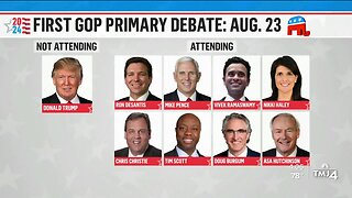 Who is on the stage for first GOP primary debate?