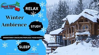 Winter Ambience | Snowstorm❄ Crackling Fireplace🔥 Piano Music🎵 |Relax|Study|Sleep 4K