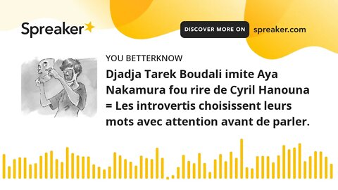 Djadja Tarek Boudali imite Aya Nakamura fou rire de Cyril Hanouna = Les introvertis choisissent leur